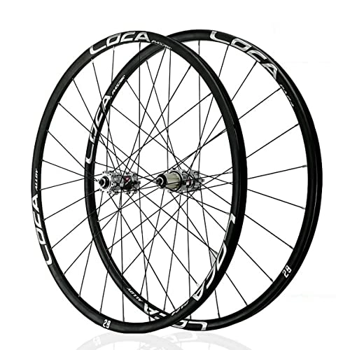 Mountain Bike Wheel : Asiacreate 26 / 27.5 / 29 Inch Mountain Bicycle Wheel Set Quick Release Straight Pull 24H Rim MTB Bicycle Wheelset 4 Bearing Disc Brake Wheel Fit 8-12 Speed Cassette Hub (Color : Silver, Size : 26'')