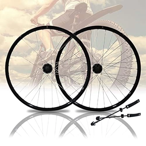 Mountain Bike Wheel : Asiacreate 26 Inch MTB Wheel Set Disc Brake Bicycle Front Rear Wheel 32 Spoke Mountain Bike Rims 7 8 9 10 Speed Cassette QR Hubs (Color : Black, Size : 26'')