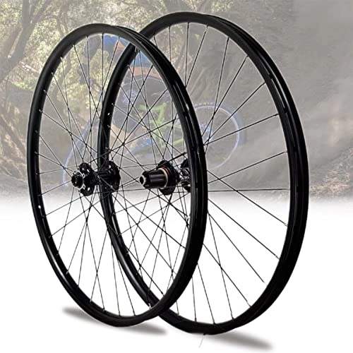 Mountain Bike Wheel : Asiacreate 27.5 / 29 Inch Mountain Bike Wheelset Aluminum Alloy Rim 32H Disc Brake Thru Axle MTB Wheels HG Cassette For 8 / 9 / 10 / 11 / 12 Speed (Color : F110R148, Size : 27.5'')