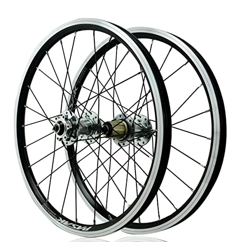 Mountain Bike Wheel : Asiacreate Bike Wheel Set 24 H Quick Release Disc / V Brake MTB Front And Rear Wheel Aluminum Alloy Rim For 7 / 8 / 9 / 10 / 11 / 12 Speed Cassette (Color : Titanium, Size : 406)