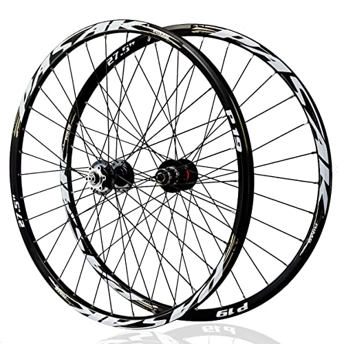 Mountain Bike Wheel : Asiacreate Bike Wheelset 26 / 27.5 / 29'' Disc Brake Quick Release MTB Wheelset 24H Hub Rim Front Rear Wheels Fit 7-11 Speed Cassette (Color : G, Size : 26'')