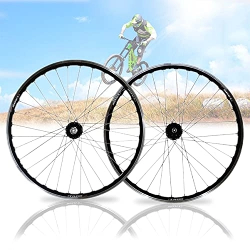 Mountain Bike Wheel : Asiacreate Bike Wheelset 26'' Quick Release Mountain Bicycle Front Rear Wheel Disc / V Brake Wheel Set 32-Hole Sealed Bearings Hub For 7 8 9 10 Speed (Color : Black, Size : 26in)