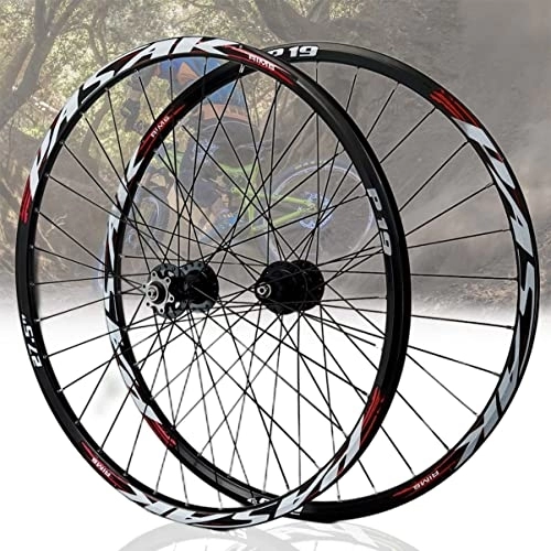 Mountain Bike Wheel : Asiacreate Mountain Bike Wheelset 26 / 27.5 / 29'' Quick Release Wheel Disc Brake Sealed Bearing Hub 32 Spokes Rim Fit 7-11 Speed Cassette (Color : Red, Size : 29in)