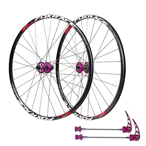 Mountain Bike Wheel : Asiacreate Mountain Bike Wheelset 26 / 27.5'' Disc Brake Wheels QR Rims Sealed Bearing Carbon Fiber Hub 7 8 9 10 11 Speed Cassette Bicycle Wheel (Color : Purple, Size : 27.5'')