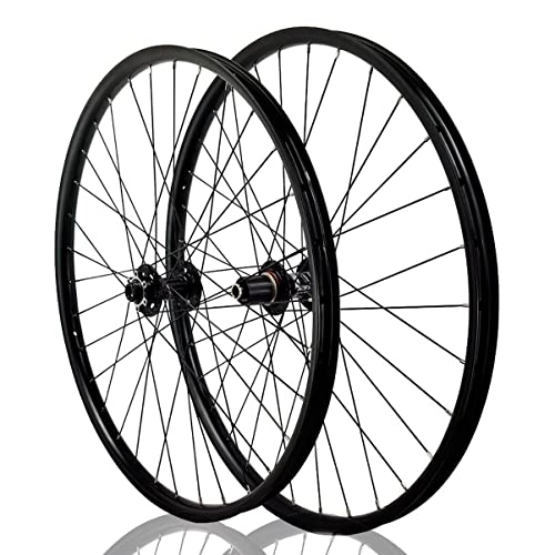 Mountain Bike Wheel : Asiacreate Mountain Bike Wheelset 27.5 / 29 Inch Disc Brake Thru Axle MTB Wheels 32H Aluminum Alloy Rim For 8-12 Speed Cassette Flywheel (Color : F100R148, Size : 27.5'')