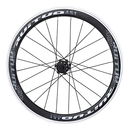 Mountain Bike Wheel : Asiacreate MTB Bike Wheelset 451 BMX Double Layer Alloy Rim Disc V Brake 24H Sealed Bearing Hub QR For 8 / 9 / 10 / 11 Speed Folding Bicycle (Color : Black, Size : 451)
