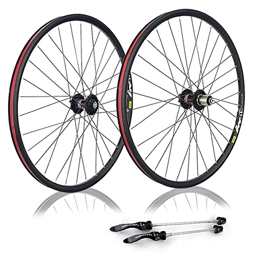 Mountain Bike Wheel : Asiacreate MTB Wheelset 26 / 27.5 / 29 Inch Disc Brake QR Sealed Bearing Hubs 32 H Mountain Bike Rims 7 8 9 10 Speed Cassette Bicycle Front Rear Wheel (Color : Black, Size : 27.5'')