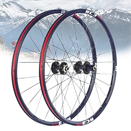 Mountain Bike Wheel : Asiacreate MTB Wheelset 26 / 27.5 / 29 Inch Disc Brake QR Wheels 24 Spokes Carbon Fiber Hubs Sealed Bearing Mountain Bike Rims 7 8 9 10 11 Speed Cassette (Color : Black, Size : 26'')