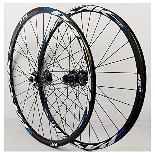 Mountain Bike Wheel : Asiacreate MTB Wheelset 26" 27.5" 29" Quick Release Disc Brake 32H Aluminum Alloy Rim Mountain Bike Wheels For 7-11 Speed Cassette Bike Wheel Set (Color : Blue, Size : 26'')
