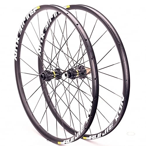Mountain Bike Wheel : Asiacreate Wheelset 26 27.5 29 Inch MTB Bike Wheelset Center Lock Quick Release / Thru Axle Aluminum Alloy Rim 24 H 8-12 Speed Cassette (Color : Thru Axle, Size : 27.5'')