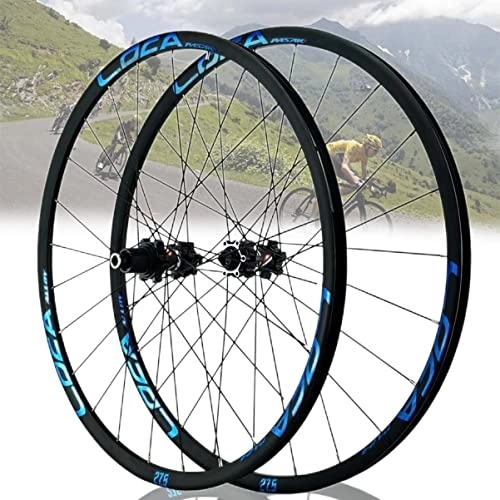 Mountain Bike Wheel : Asiacreate Wheelset 700C Road Bike Disc Brake 26 / 27.5 / 29er MTB Wheelset Through Axle Straight Pull 24H Rim MS 12 Speed Hub (Color : Blue, Size : 700C)