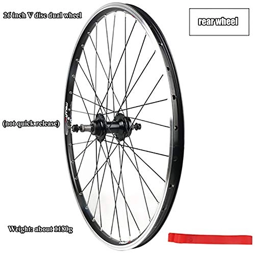Mountain Bike Wheel : ASUD Black 26inch Rim Rear Wheel V disc / disc brake split mountain bike wheel