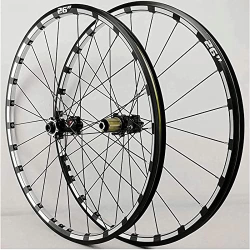 Mountain Bike Wheel : AWJ 26 / 27.5in MTB Bicycle Wheel Set, Front Rear Bicycle Wheel CNC Rims Disc Brake Wheel Bearing Hub 24 Holes 7-11 Speed Wheel