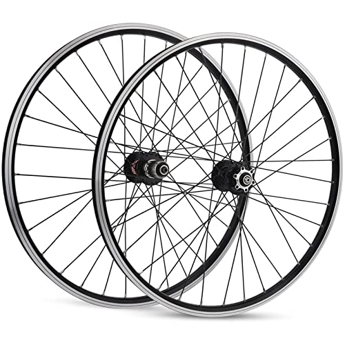 Mountain Bike Wheel : AWJ Bike Wheels Bike Wheelset 26, Front Rear Bicycle Wheels Double Wall MTB Mountain Bike Sealed Bearings Hub V-Brake Hybrid / Disc Brake 7 / 8 / 9 / 10 / 11 Speed