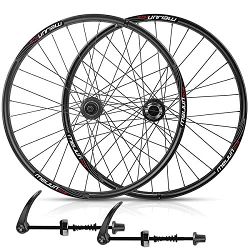 Mountain Bike Wheel : AWJ Bike Wheels Mountain Bike Wheelset 26", Disc Brake Bike Wheels for 7 8 9 10 Speed Cassette, 32H Bicycle Wheels Quick Release MTB Wheelset Cycling Rim