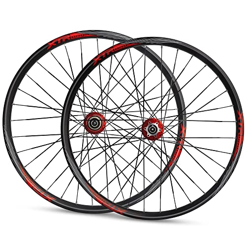 Mountain Bike Wheel : AWJ Bike Wheels Mountain Bike Wheelset 26", Disc Brake Cycling Wheels for 7-11 Speed Cassette 32H Bicycle Wheels Quick Release 4-Claw Tower Base for 26x1.75-2.3 Tire