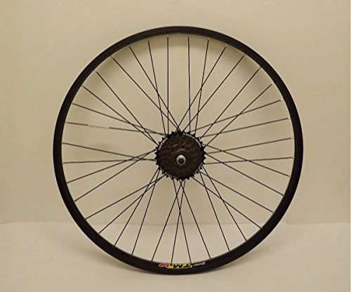 Mountain Bike Wheel : Baldwins 26" Alloy BLACK NUTTED REAR DISC BRAKE Mountain Bike Wheel & 7 SPEED SHIMANO FREEWHEEL