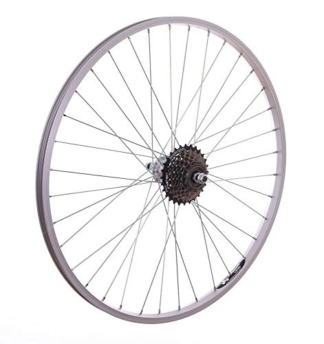 Mountain Bike Wheel : Baldy's 26" REAR Alloy Mountain Bike / Cycle Wheel + 7 Speed SHIMANO Freewheel