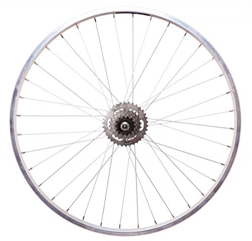 Mountain Bike Wheel : Bankrupt surplus BICYCLE 26" REAR MTB Bike WHEEL 7 speed COG in SILVER SOLID AXLE New