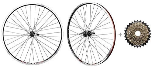 Mountain Bike Wheel : Bicycle Mountain Bike 26 inch Double Wall Rims MTB Wheelset 26" with Compatible with Shimano MF-TZ500 14-28T Freewheel - Front & Back Wheels