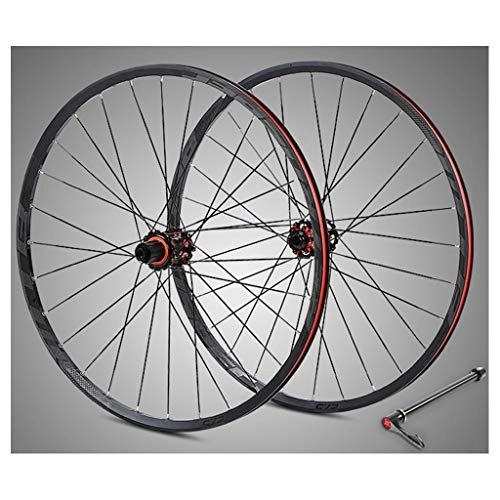 Mountain Bike Wheel : Bicycle Racing Off-road MTB Rim Wheel 27.5 inch Aluminum Alloy Bike Double Wall Wheelset Disc Brakes Carbon Fiber Hub 8-11 Speed (Color : 27.5 inch, Size : Dark grey)