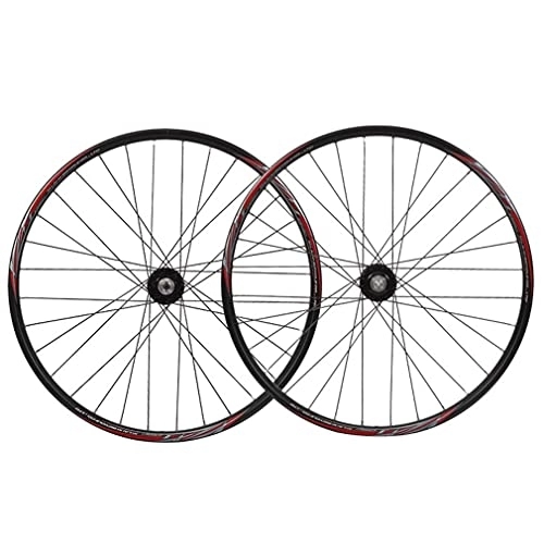 Mountain Bike Wheel : Bicycle Rim 32 Holes 26" Mountain Bike Wheelset MTB Disc Brake Wheels Quick Release Hub For 7 / 8 / 9 / 10 Speed Cassette 2118g (Color : White, Size : 26 inch) (Black 26 inch)