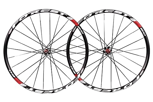 Mountain Bike Wheel : Bicycle Wheel 26 27.5 In MTB Bike Wheel Set Double Wall Alloy Rim Carbon Hub First 2 Rear 5 Palin Quick Release Disc Brake 7 8 9 10 11 Speed Cassette (Color : Black hub, Size : 26inch) (Black Hu