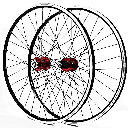 Mountain Bike Wheel : Bicycle Wheel, Bicycle Rims Rim Brake Lightweight Alloy Construction High Performance Sealed 32 Hole Mountain Bike Disc Brake Hub, Red