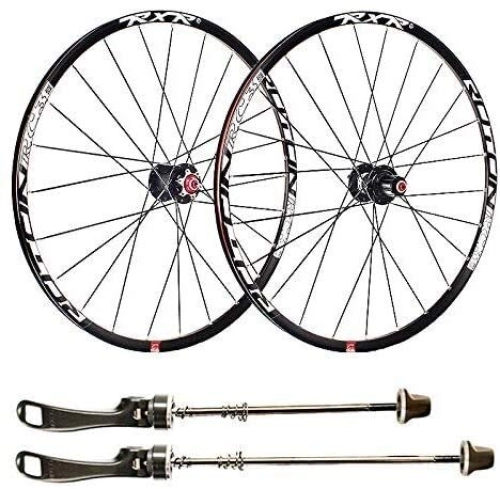 Mountain Bike Wheel : Bicycle Wheel Bike Wheel 27.5 Inch Bike Rim Double-Walled Aluminum Alloy Disc Mountain Bike MTB Rim Disc Brake Fast Release 24 Perforated Disc 7 8 9 10 11 Speed (Color : Black)