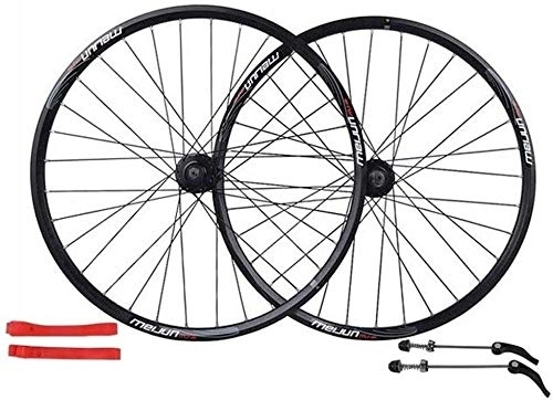 Mountain Bike Wheel : Bicycle Wheel Bike Wheel Bicycle Wheelset 26 Inch, Double Walled Aluminum Alloy Bicycle Wheels Disc Brake Mountain Bike Wheelset Quick Release American Valve 7 / 8 / 9 / 10 Speed (Color : Black)