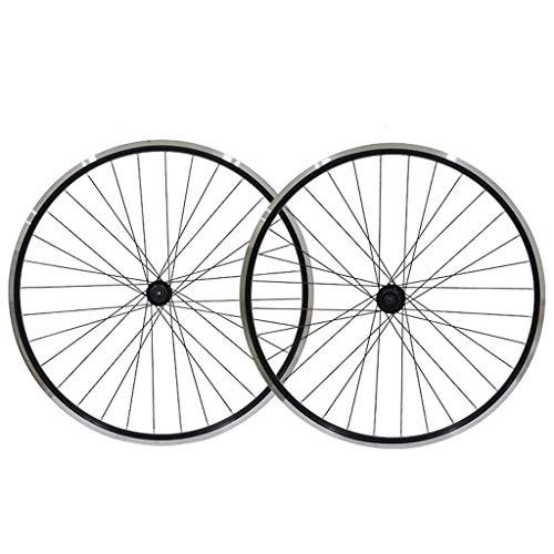 Mountain Bike Wheel : Bicycle wheel set Black bicycle wheel 26"MTB double-walled light alloy rim tires 1.75-2.1" V-brake 7-11-speed sealed hub quick release 32H