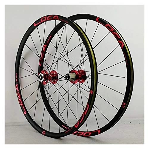 Mountain Bike Wheel : Bicycle Wheelset 26 27.5 29 In Mountain Disc Bike Wheel Double Layer Alloy Rim MTB Sealed Bearing QR 7 / 8 / 9 / 10 / 11 / 12 Speed 24H (Color : G, Size : 29in)