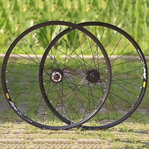 Mountain Bike Wheel : Bicycle Wheelset, 26 Inch Silver Rear Mountain Bike Wheel 32 / 36 Hole Color Mountain Bike Rotary Disc Brake Wheel Set With PVC Tire Pad, Black