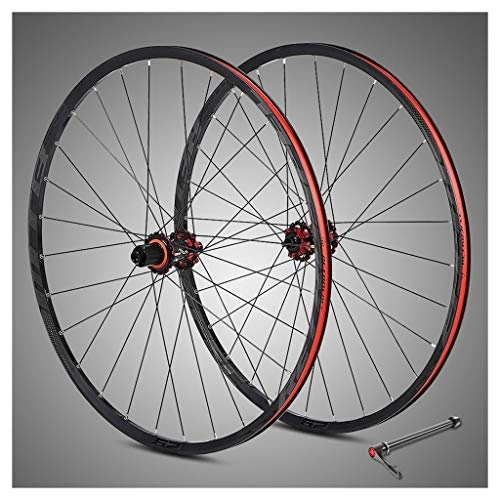 Mountain Bike Wheel : Bicycle Wheelset 29 inch MTB Aluminum Alloy Bike Disc brake 8 / 9 / 10 / 11 Speed Freewheel Hybrid Mountain Bike Double rim With Night Anti-Cursor (Color : Dark grey, Size : 29 inch)