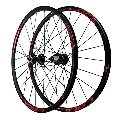 Mountain Bike Wheel : Bicycle Wheelset, Aluminum Alloy Quick Release Mountain Bike 8 / 9 / 10 / 11 / 12 Speed Disc Brakes Cycling Wheels (Color : Black hub, Size : 26incch)