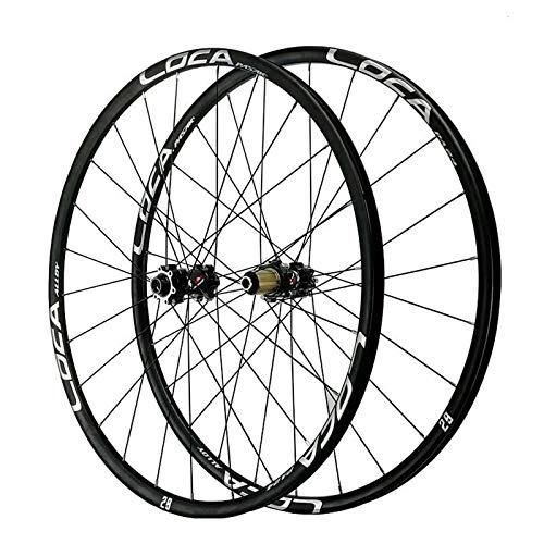 Mountain Bike Wheel : Bicycle Wheelset Bicycle Wheelset For 26" 27.5" 700C 29" Mountain Road Bike Wheels Thru Axle MTB Ultralight Front Rear Wheelset Rim Disc Brake 8-12 Speed (Color : Black hub, Size : 27.5in)