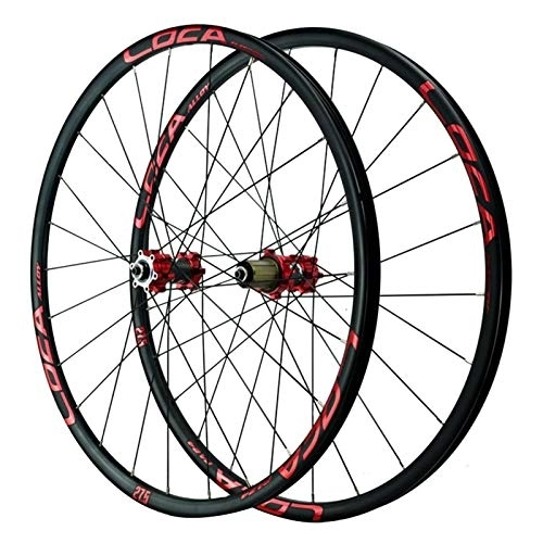 Mountain Bike Wheel : Bicycle Wheelset Cycling Wheelsets, Mountain Bike Aluminum Alloy Ultralight Rim Quick Release Wheel Standard American Mouth 27.5 Inch Bicycle Wheel (Color : Red, Size : 27.5in)