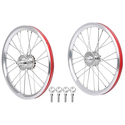 Mountain Bike Wheel : Bicycle Wheelset, Folding Bike Wheelset, Folding Lightweight Portable for V Brake Mountain Bike(Silver)