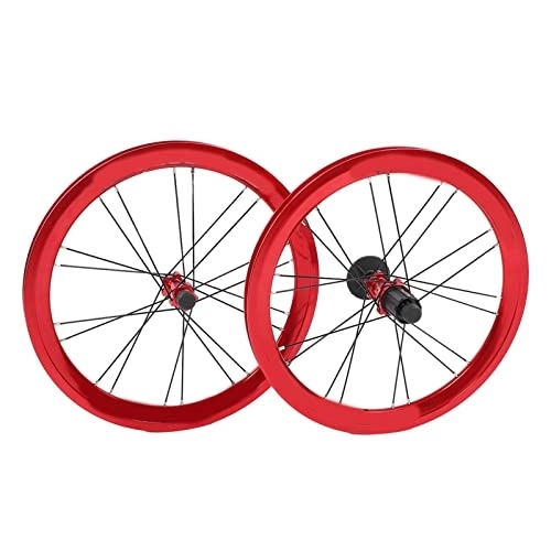 Mountain Bike Wheel : Bicycle Wheelset, Good Workmanship Stable Driving Front 2 Rear 4 Bearings 16 Inch Bike Wheels Anodized Rim for Mountain Bike(red)