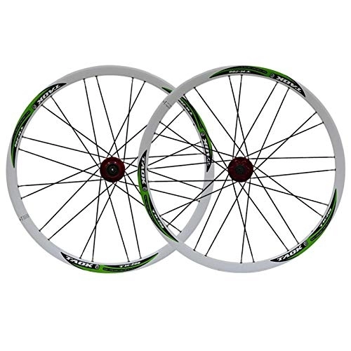 Mountain Bike Wheel : Bicycle Wheelset Mountain Bike Wheelset 26 Inch Double Layer Rim Disc / Rim Brake Bicycle Wheel 7 8 9 Speed 24H Quick Release Front And Rear (Color : A)