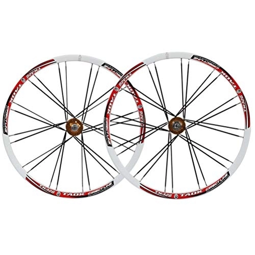 Mountain Bike Wheel : Bicycle Wheelset Mountain Bike Wheelset 26 MTB Double Walled Alloy Rim Disc Brake Bicycle Wheels 24H QR 8-10 Speed Sealed Bearing Cassette Hubs (Color : C)