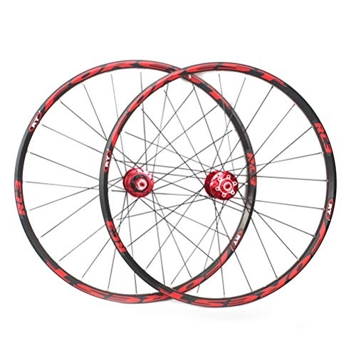 Mountain Bike Wheel : Bicycle Wheelset Mountain Bike Wheelset 27.5 26 Double Wall Cycling Wheels Quick Release Sealed Bearings Hub 24 Hole Disc Brake 8 9 10 11 Speed (Color : C, Size : 26in)