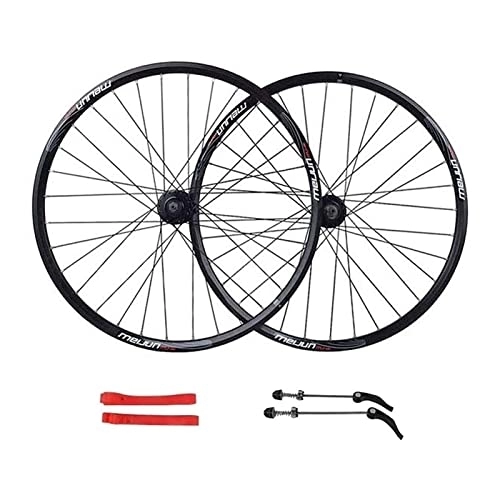 Mountain Bike Wheel : Bike Wheel 26inches Bicycle Wheelset, Double Wall Alloy Rim MTB Disc Brake Front and Rear 7 8 9 10 Speed Black Wheel
