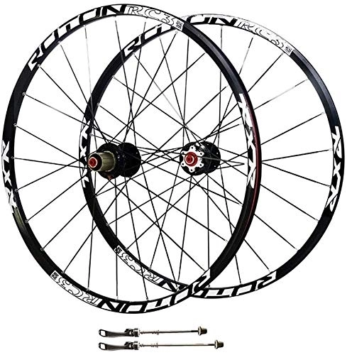 Mountain Bike Wheel : Bike Wheel Bicycle Wheel 26 / 27.5In Bicycle Wheelset Hybrid Mountain Bike Wheels Double Wall MTB Rim Disc Brake Ultralight Carbon Fiber Quick Release 24H 9 / 10 / 11 Speed Bicycle Hub Dynamo