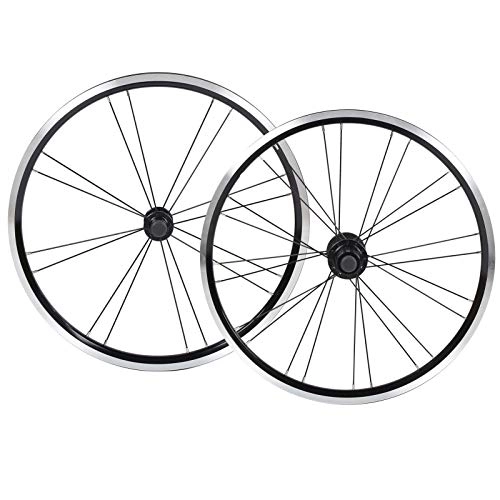 Mountain Bike Wheel : Bike Wheel Set, Portable Aluminium Alloy Front 2 Rear 4 Bearing V Brake Wheelset 20in Mountain Bike Folding Bicycle