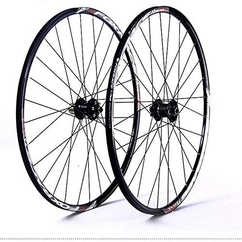 Mountain Bike Wheel : Bike Wheel Tyres Spokes Rim Mountain bike wheelset, 26 / 27.5in double-walled bicycle wheel rear wheel front wheel rim V-brake disc brake Fast release hybrid 24 hole 7 / 8 / 9 / 10 / 11 speed, 26