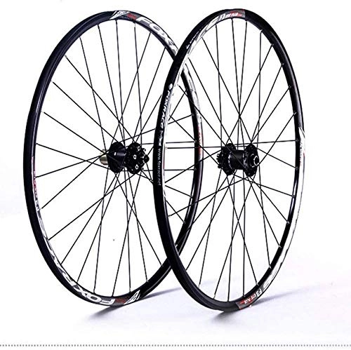Mountain Bike Wheel : Bike Wheel Tyres Spokes Rim Mountain bike wheelset, 26 / 27.5in double-walled bicycle wheel rear wheel front wheel rim V-brake disc brake Fast release hybrid 24 hole 7 / 8 / 9 / 10 / 11 speed, 27