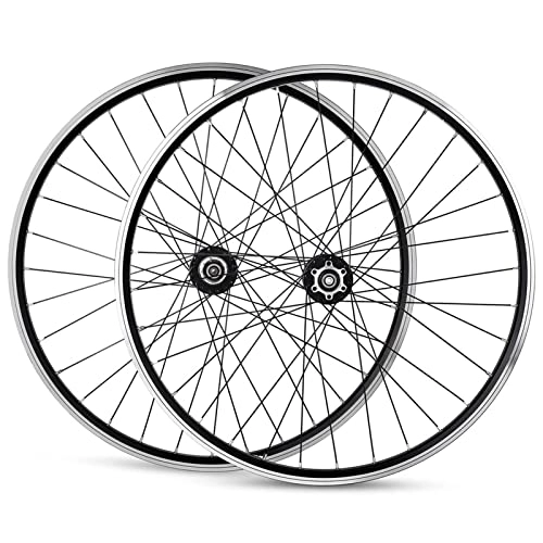 Mountain Bike Wheel : Bike Wheels 26Inch Bike Wheelset Disc / V-Brake Universal MTB Cycling Wheels Alloy Rim 32H Quick Release Front Rear Wheel Fit 7 8 9 10 11 Speed Cassette