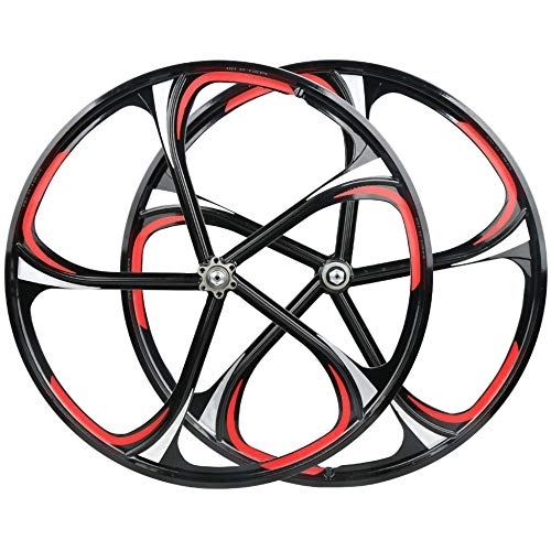 Mountain Bike Wheel : Bike Wheels Magnesium Alloy MTB Rim Disc Brake Rotary Hub Quick Release Black Hybrid Mountain Bike Wheelset Reliable / 26 inches / Wheelset