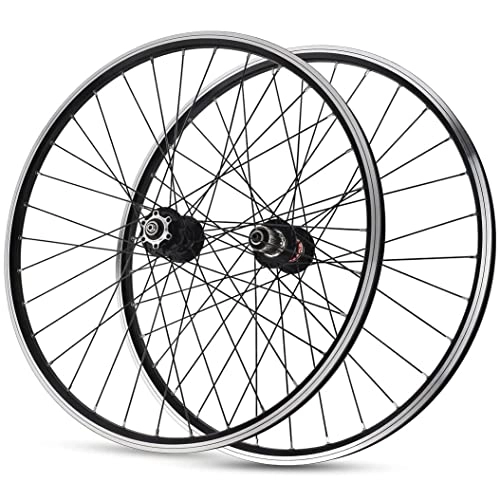Mountain Bike Wheel : Bike Wheels MTB Bicycle Wheelset 26 in Mountain Bike Wheel Double Layer Alloy Disc / V-Brake-Universal Cycling Rim QR Sealed Bearing 7-11 Speed Cassette Hub